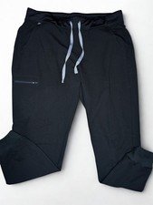 FIGS Technical Collection Medical Scrub Pants Black L Solid Polyester