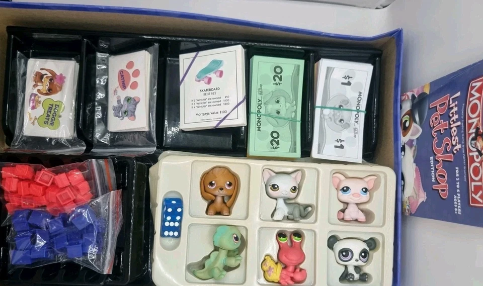 Monopoly Littlest Pet Shop Edition 2007 Complete With 6 LPS Pets Rare HTF Hasbro - Image 3 of 4