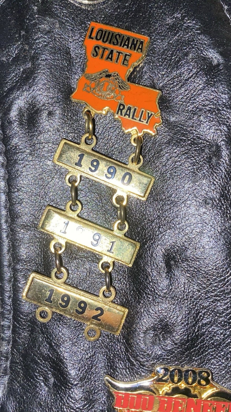 Leather Harley Vest Medium Pouches Pins