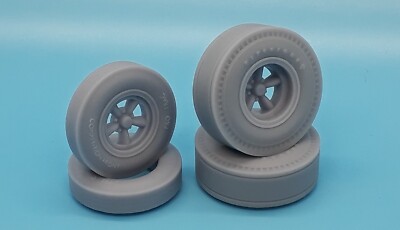 1/25 1960's Super Stock Wheels & Drag Tyres - Type C - 3D Printed Resin