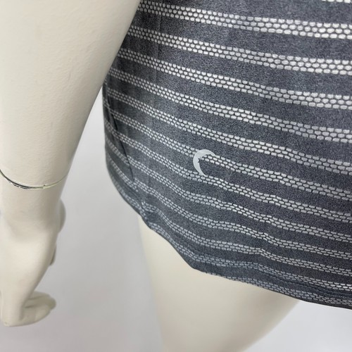 Zyia Active Nimbus Split Back Tank Top Women XL Grey Striped Scoop Neck Stretch - Picture 7 of 9