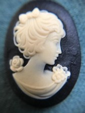 West German plastic cameo cabochon - 8 pieces - No. 001