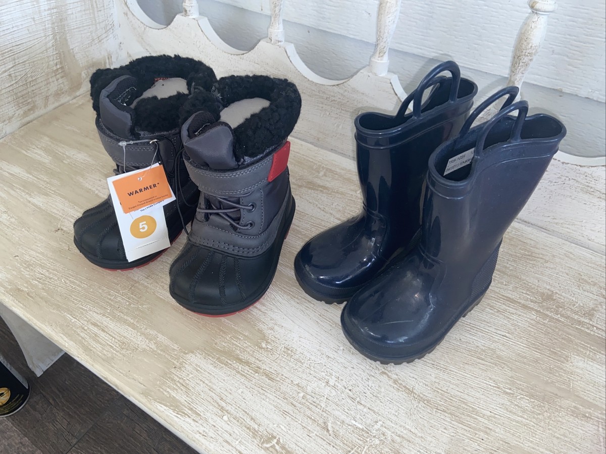 Rain Boots Velcro Duck Boots Cat Jack Thermolite Toddler Boys