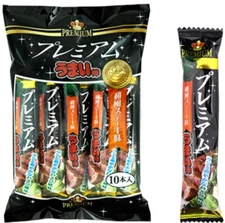 Japanese Snack ☆Premium UMAIBO☆ 10Bars Dagashi/Japanese beef steak wasabi source