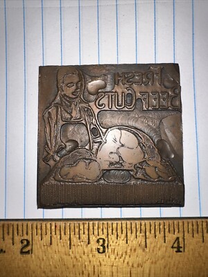 Printing Block   Fresh Beef Cuts   Butcher Shop Scene