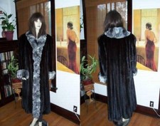 New Plus Size Natural Ranch Mink Chinchilla Fur Coat