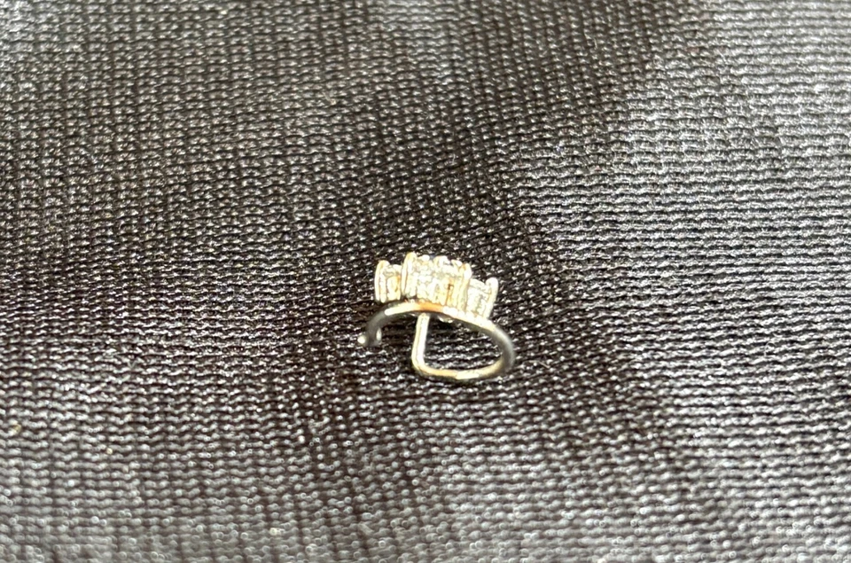 0.20 CT Simulierter Diamant Nasenpiercing Ring 14K Weißgold Beschichtet - Bild 3 von 4