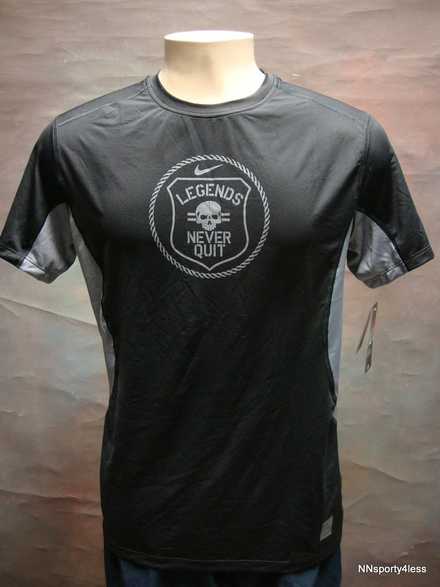 Nike 717986 Men's Pro Combat Shirt Fitted Training Top Tee Legends