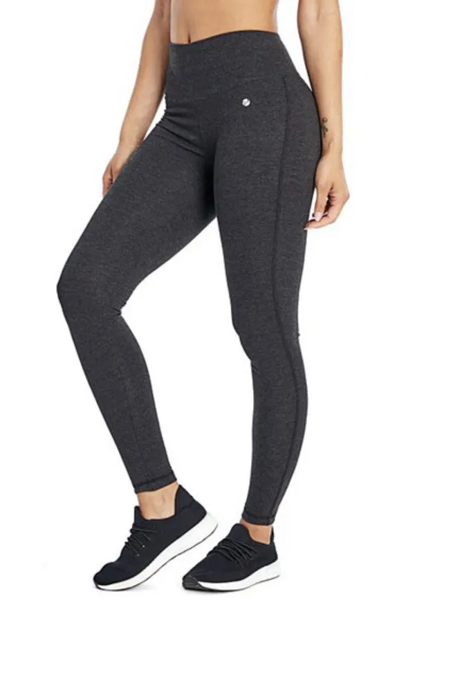 Bally Total Fitness Women's Tummy Control Leggings Heather Charcoal Small