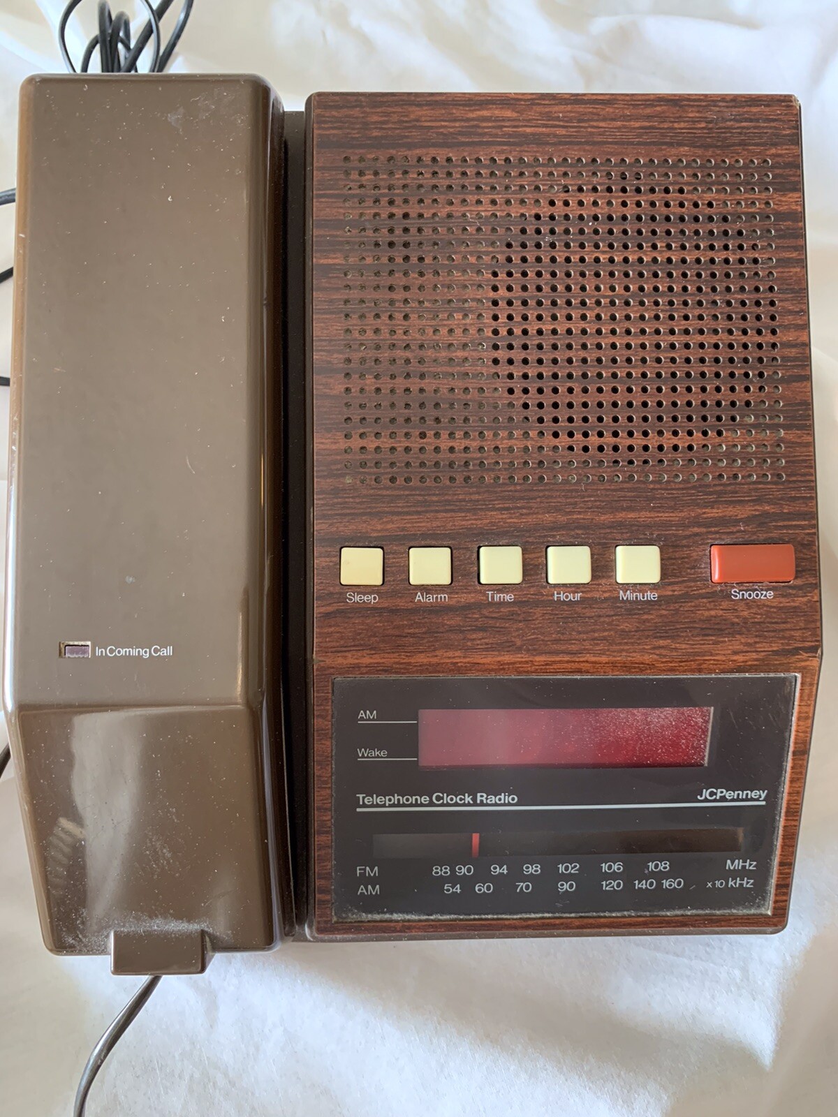 JCPenny AM/FM Telephone Clock Radio Model 6803027 Made in Hong Kong