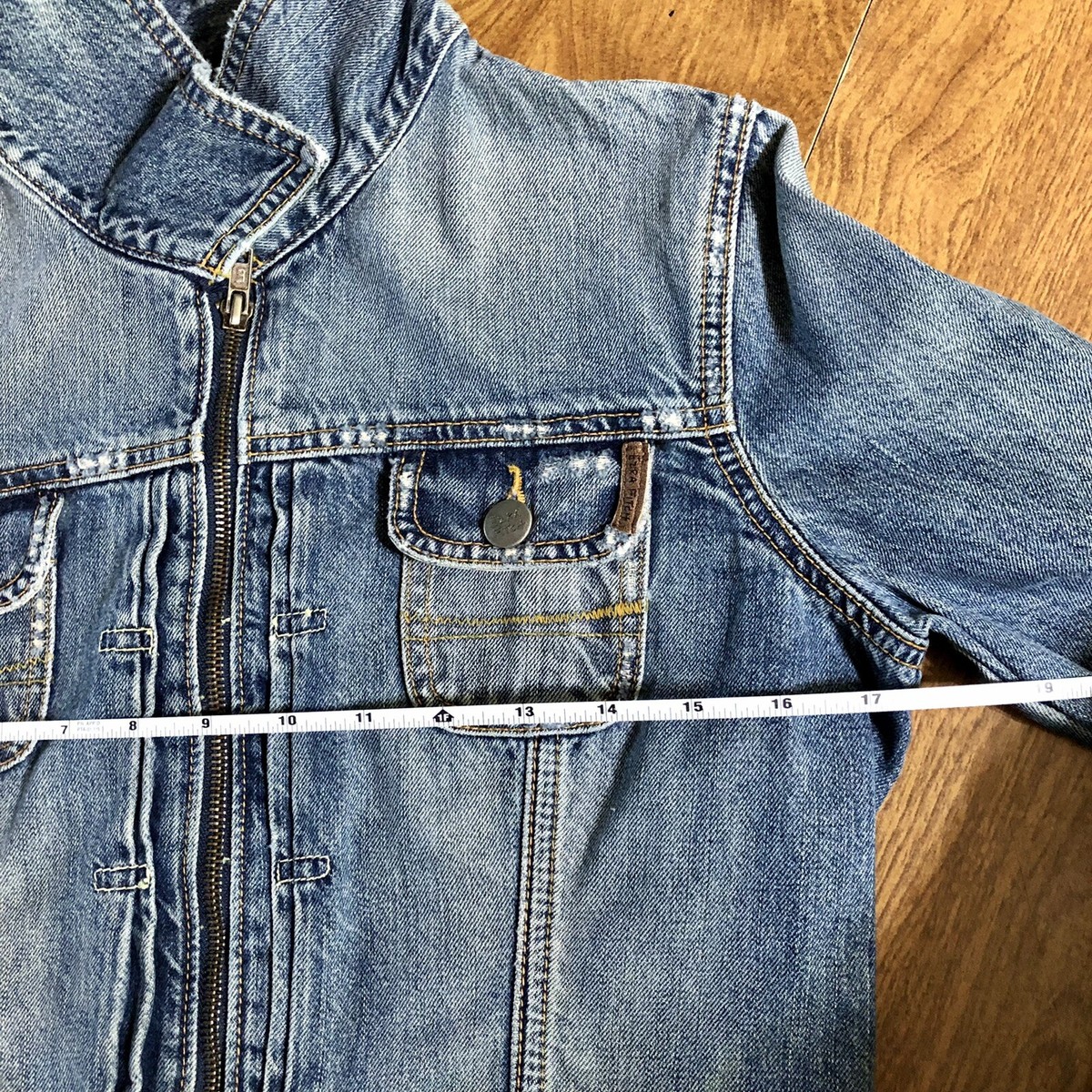 ☆EZRA FITCH BLEACH CRASH DENIM JACKET☆ Ezra Fitch Vintage