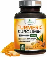 Tumeric Curcumin Max Potency With Bioperine Black Pepper 2600MG, 240 Capsules