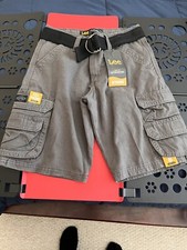 Boys Lee Wyoming Belted Cargo Shorts-Sure 2 Fit-Size 8R Gray- NWT