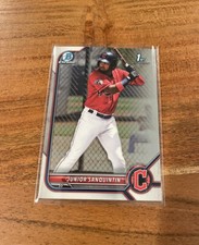 Junior Sanquintin 2022 1st Bowman Chrome Prospects NRMT+ Rookie Cleveland!!