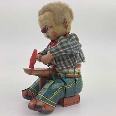 Vintage Mechanical Little Shoemaker By Alps Japan Clockwork Windup