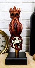Ebros Red Octopus Demon King Crushing Skull Novelty Beer Tap Handle Figurine