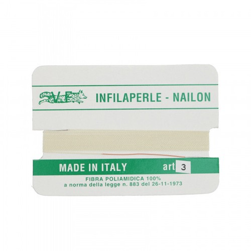 Infilaperle Filo Nylon con ago colore Avorio nailon per collane Varie Misure - Foto 4 di 10