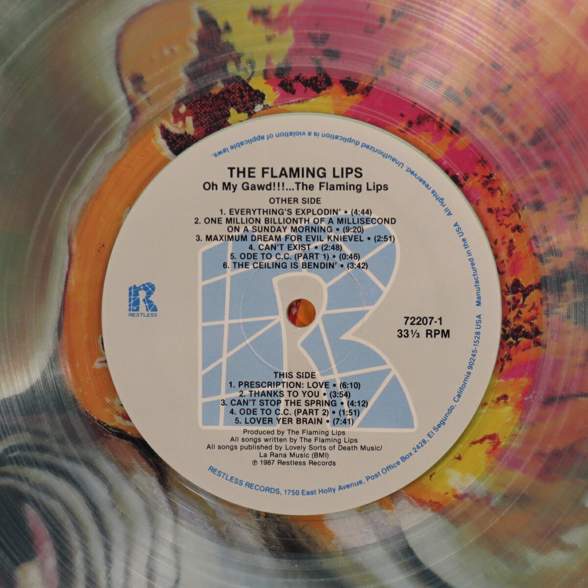 FLAMING LIPS – Oh My Gawd!!! US 1987 Ltd. Ed. 1st Clear LP