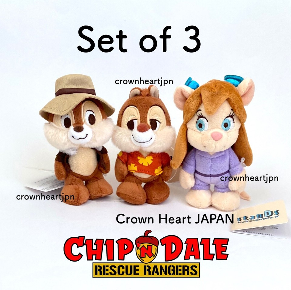 Disney Japan Rescue Rangers Retro stanDs Mini Plush Set of 3 - Chip Dale Gadget