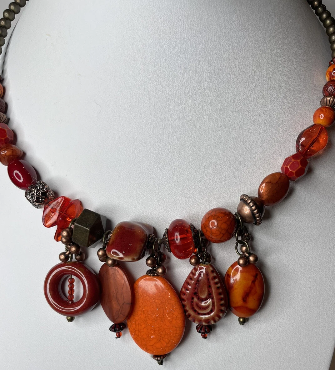 Chunky orange sale necklace