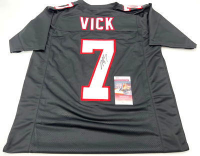 MICHAEL VICK ATLANTA FALCONS SIGNED THROWBACK CUSTOM JERSEY JSA