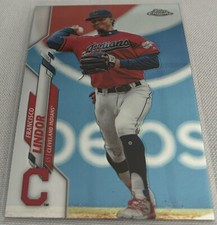 2020 Topps Chrome Baseball Francisco Lindor Cleveland Indians base card #156