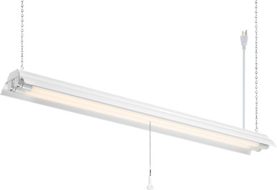 4 Ft T8 2-Light LED Shop Light Fixture, 28W, 120V, 4000K Bright White Tubes, 360