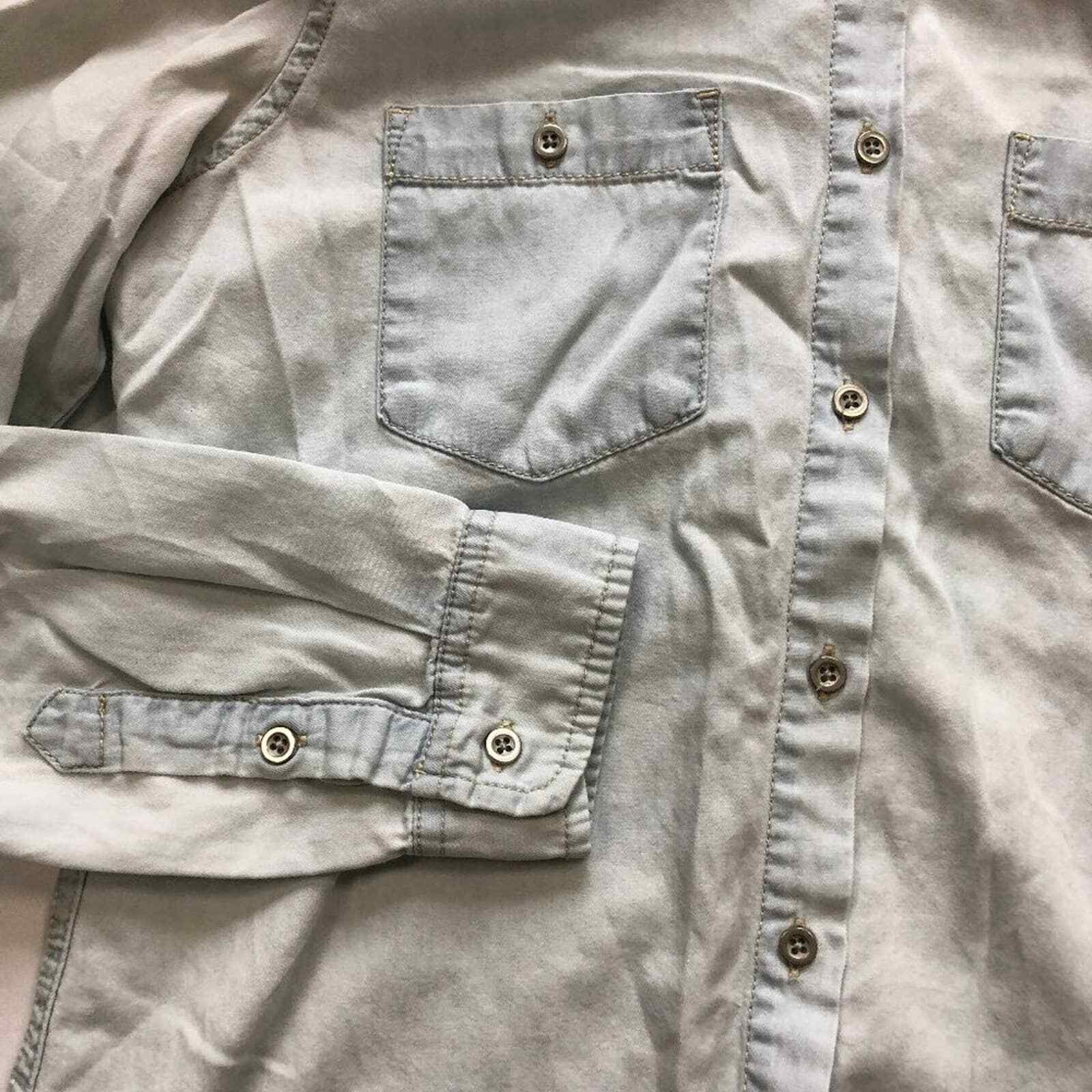 WAX JEAN Basic Denim Chambray Button Up Shirt S - image 6