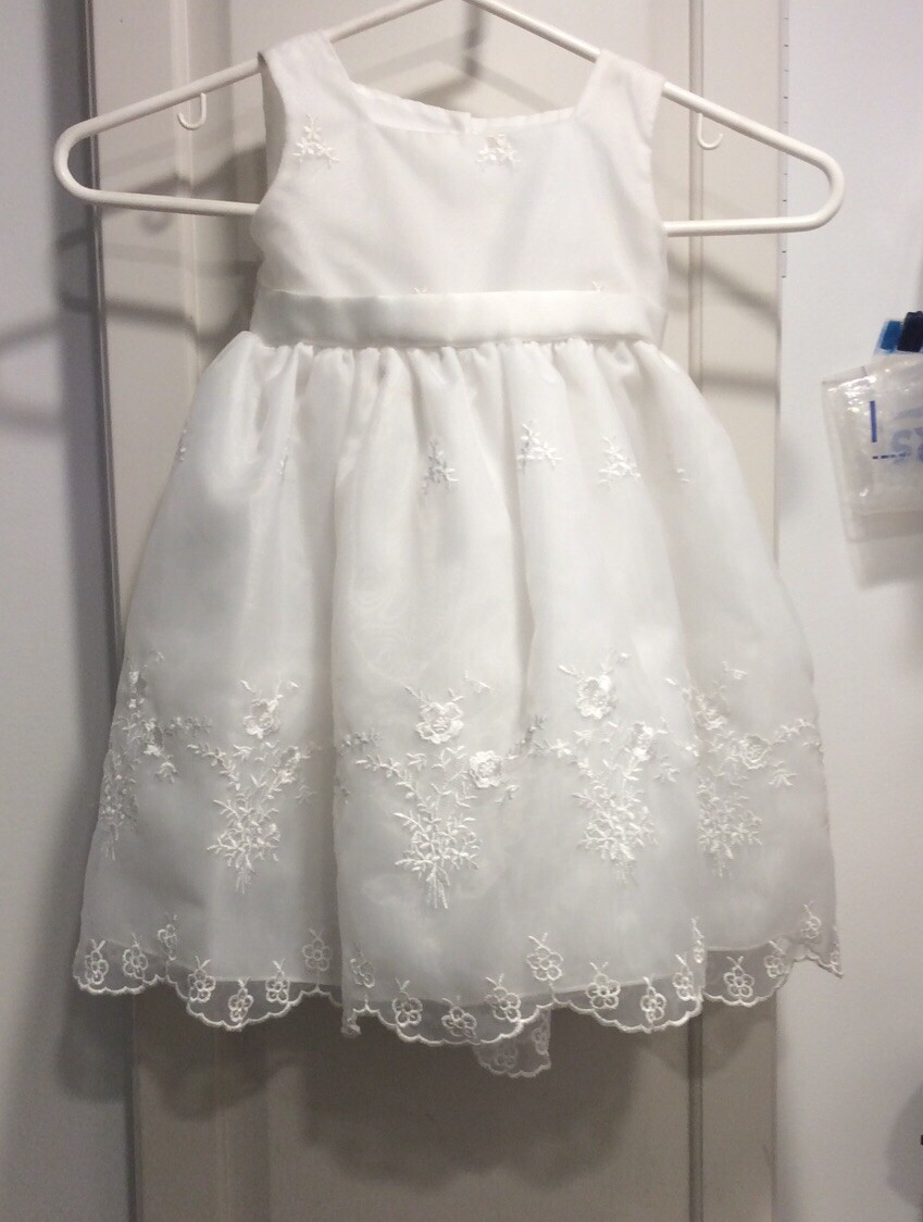 Swea Pea And Lilli White Tulle Embroidered Flower Girl-Dress