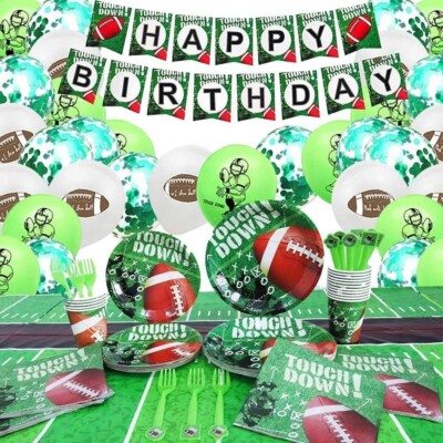 Lot De 3 Guirlandes De Football Américain En Papier – Décorations De Fête, Anniversaire, Sport – Légères Et Résistantes