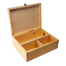 Wooden Whiskey Gift Box with 3 Compartments and Lid – Bottle & Accessories Case
