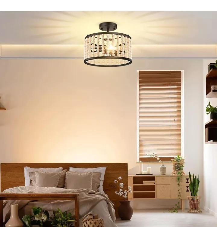 Rustic semi 2024 flush mount lighting