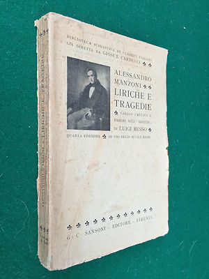 Alessandro MANZONI - LYRIKEN UND TRAGÖDIEN Essay über ADELCHI, Samsoni (1941) Buch