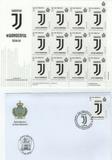 SAN MARINO 2019 MINIFOGLIO FOGLIETTO JUVENTUS CAMPIONE 2018 /19+ BUSTA 1° GIORNO