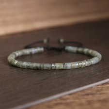 Natural Gray Labradorite Dainty Bracelet Healing Crystal Bracelet Handmade