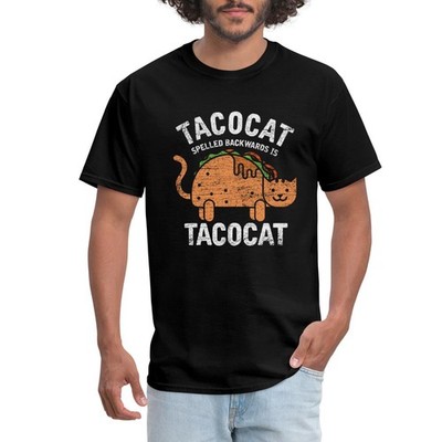 Tacocat Spelled Backwards Funny Taco Cat Men's T-Shirt