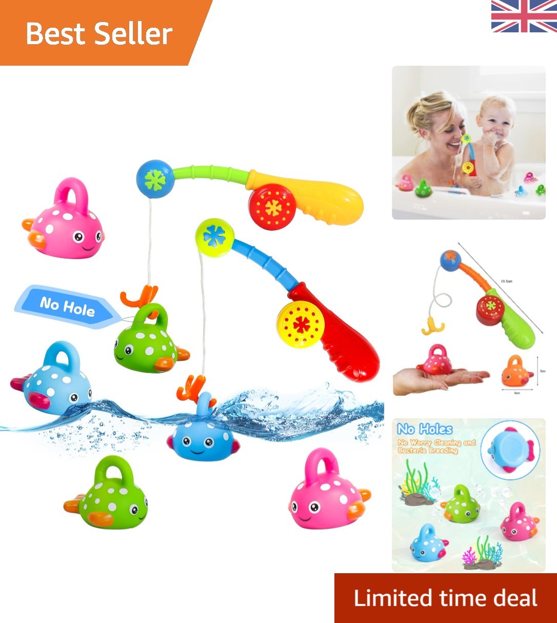 Toddler Fishing Game Bath Toys - Enhances Fine Motor Skills & Imagination