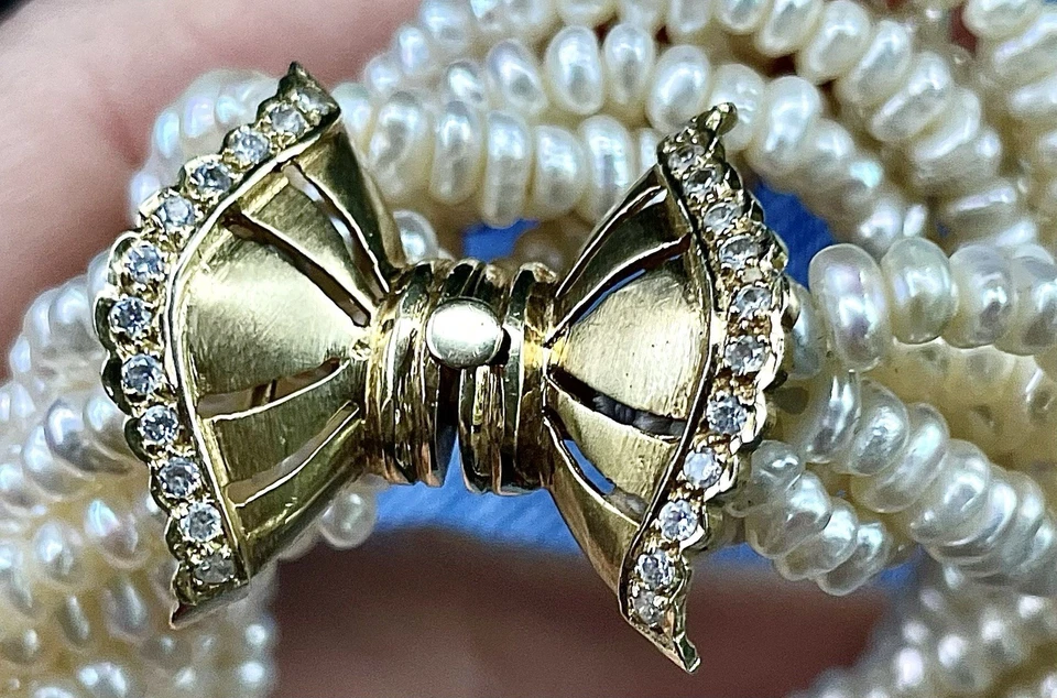 Perlenkette mit 585 Gelbgoldverschluss - Bild 4 von 4