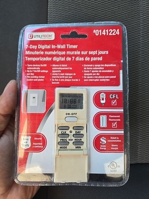 Utilitech In-Wall 7 Day Indoor Digital Timer 0141224 On Off Settings NEW 