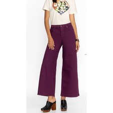 Johnny Was Mademoiselle Purple Wide Leg Jeans, Size 33