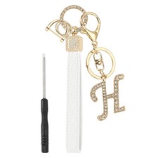 Leather Wristlet Keychain, Chic Letter H Keychains