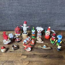 Group Of Vintage Wooden Christmas Ornaments