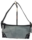 Vintage Coach Hampton Blue Suede Hobo Shoulder Bag Mini Baguette Y2K F11204