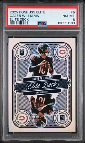 2025 PANINI DONRUSS ELITE ELITE DECK #5 CALEB WILLIAMS 136/799 PSA 8