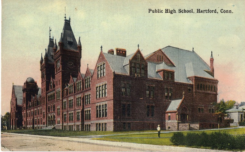 Hartford CT Public High School Vintage DB Postcard UNPOSTED EXCL *
