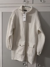 BNWT Women’s Cream Embossed Jumper Dress Size Medium Zara REF: 4770/465