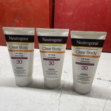 3 X Neutrogena Clear Body Oil-Free Sunscreen SPF 30 5 fl. oz  1 X 3 fl oz NEW 