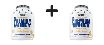 2 x Weider Premium Whey (2300g) Vanilla-Caramel (54,35 EUR/kg)