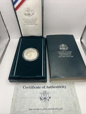 1990 Eisenhower Centennial 90% Silver Dollar Proof Commemorative Coin COA