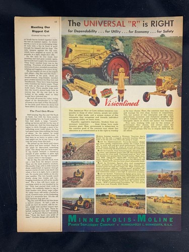 Magazine Ad* - 1948 - Minneapolis-Moline Tractors - Universal "R"